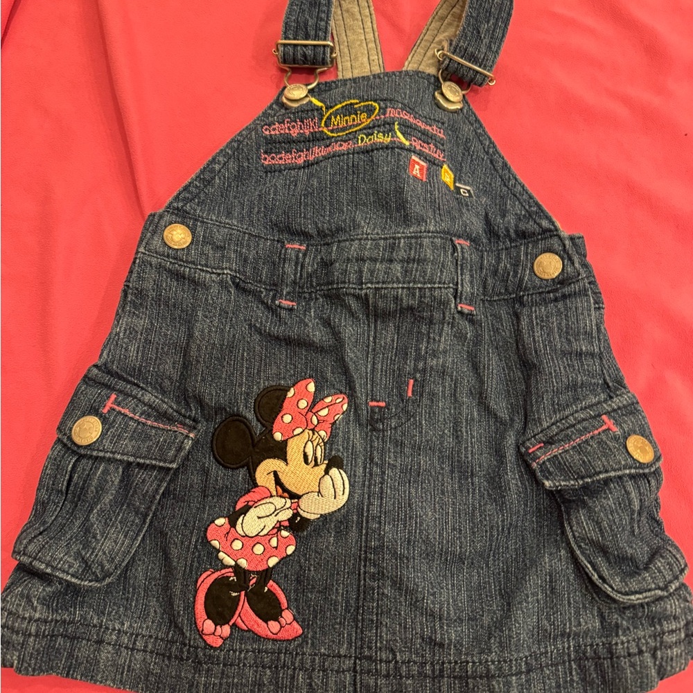 Disney Minnie Mouse Denim jeans overall  Dress size 2T